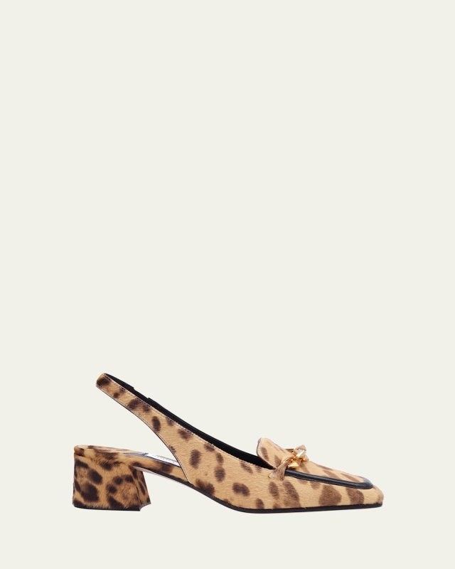 Tilda Chain Calf Hair Loafer Pumps